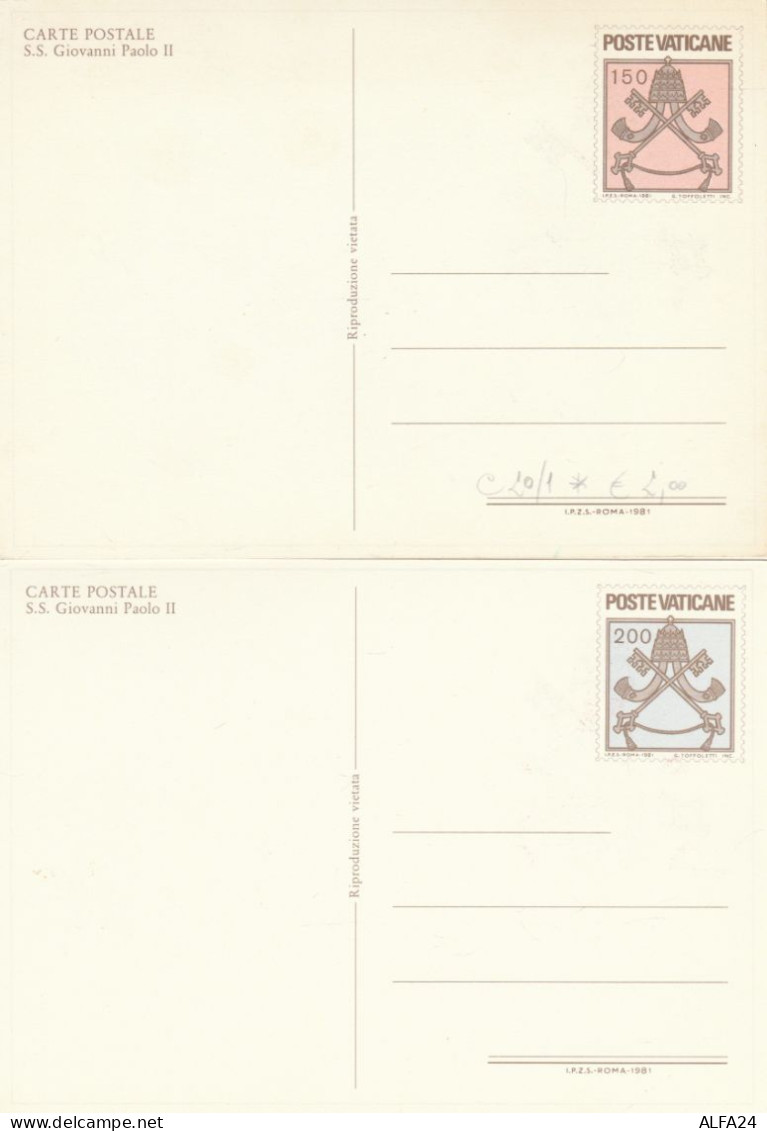 2 INTERI POSTALI VATICANO NUOVI (MX603 - Postal Stationeries