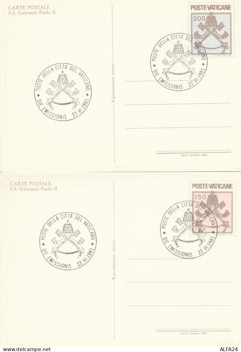 2 INTERI POSTALI VATICANO FDC (MX596 - Postal Stationeries