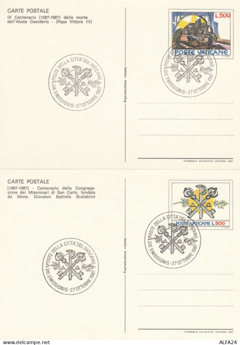 2 INTERI POSTALI VATICANO FDC (MX593 - Entiers Postaux