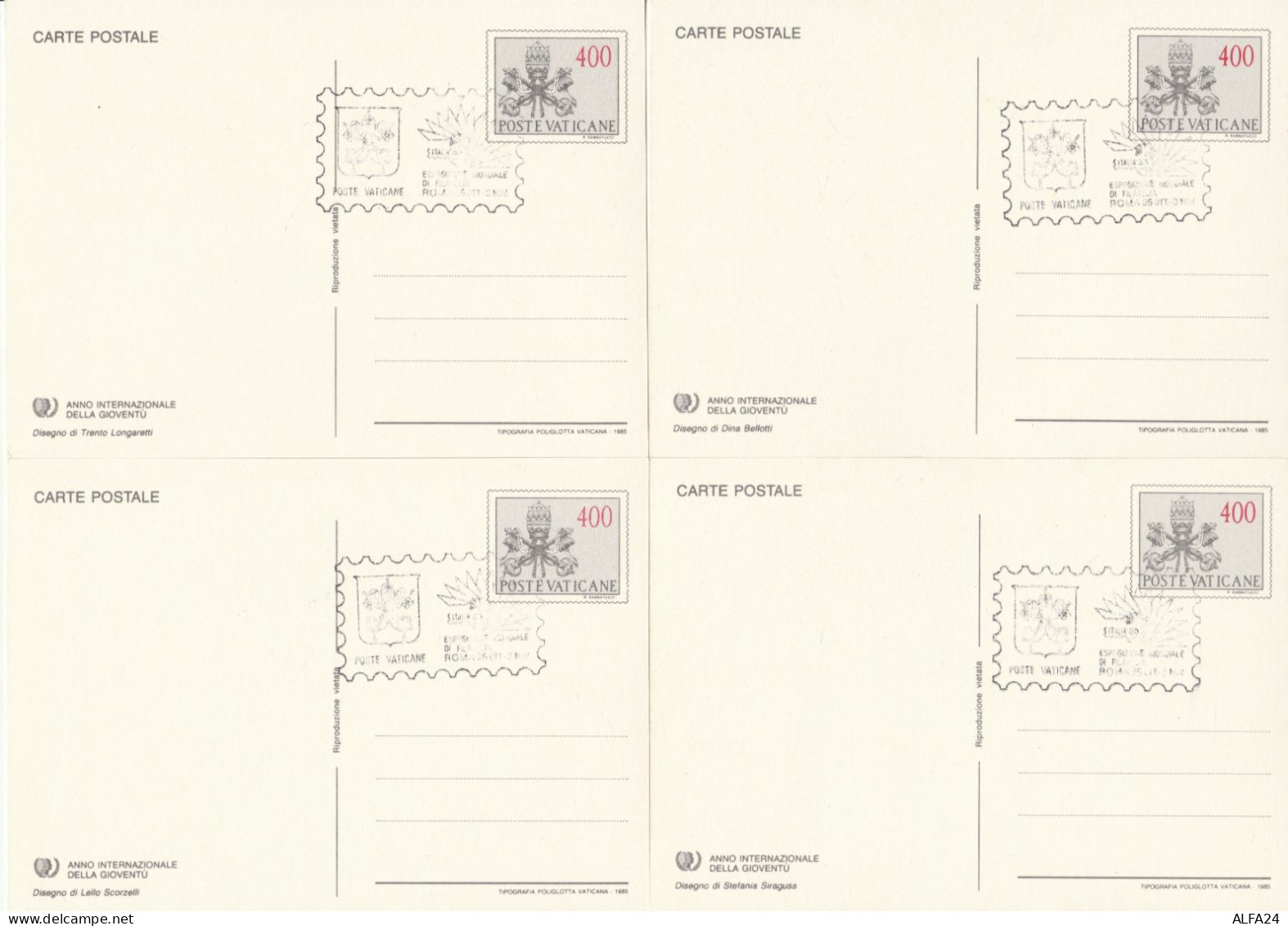 SERIE 4 INTERI POSTALI VATICANO ANNULLATI  (MX586 - Postal Stationeries
