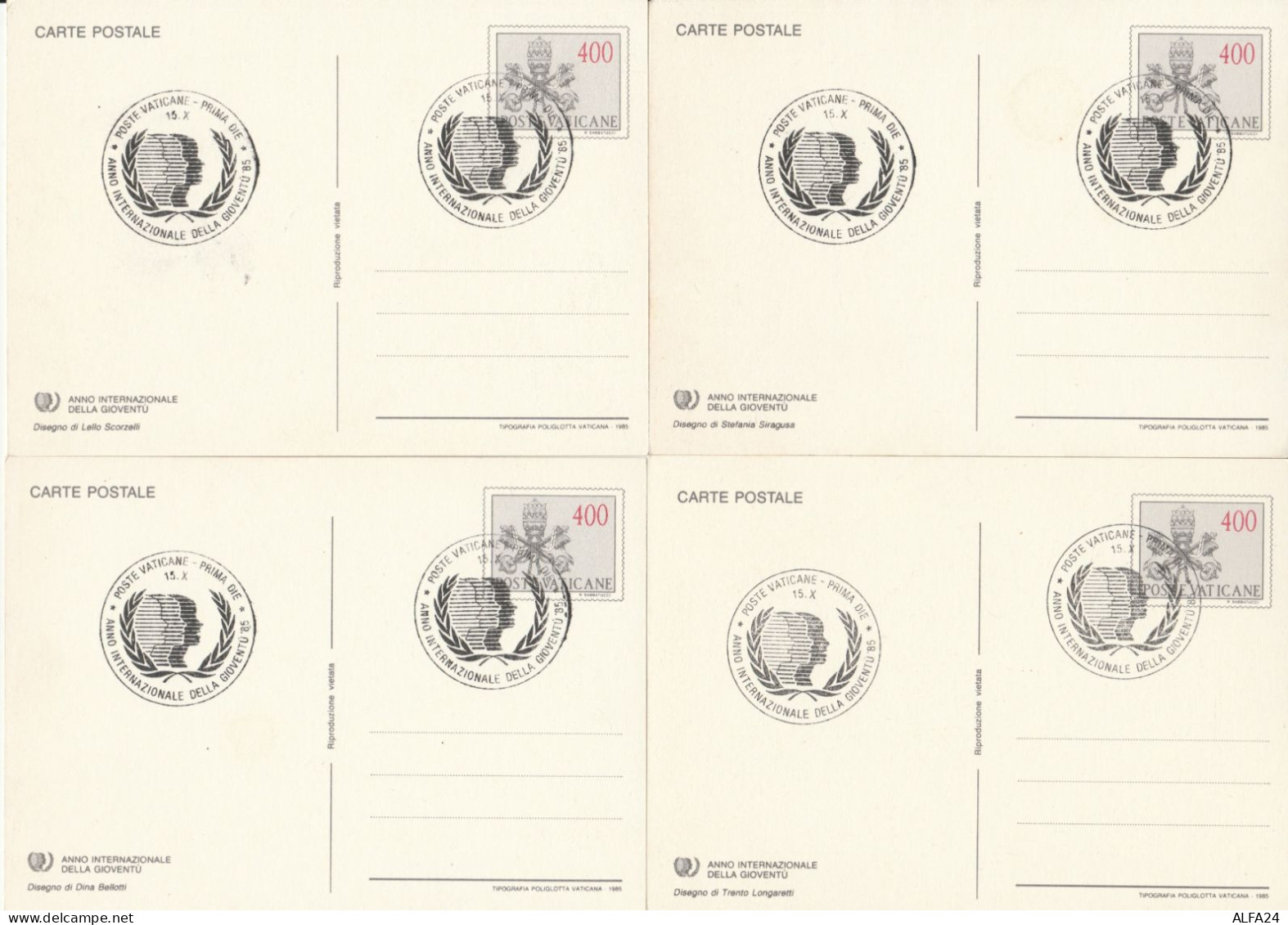 SERIE 4 INTERI POSTALI VATICANO FDC  (MX584 - Entiers Postaux