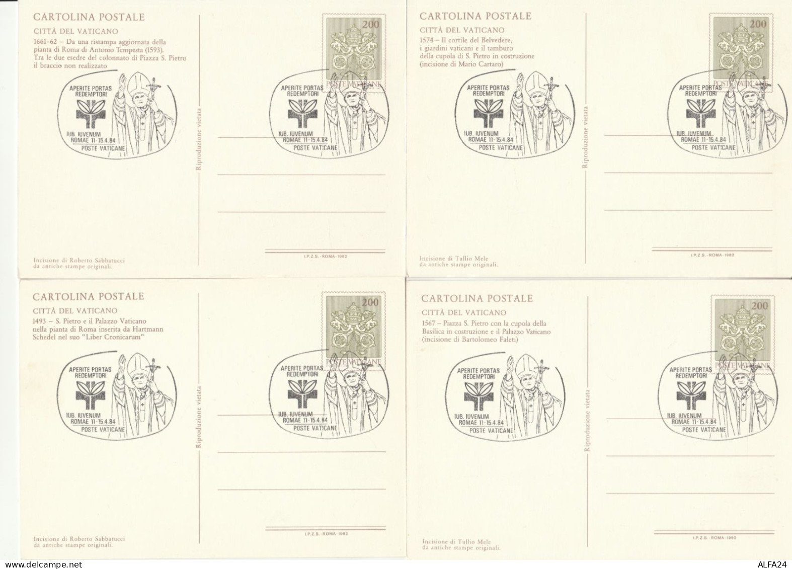 SERIE 4 INTERI POSTALI VATICANO FDC (MX585 - Postal Stationeries