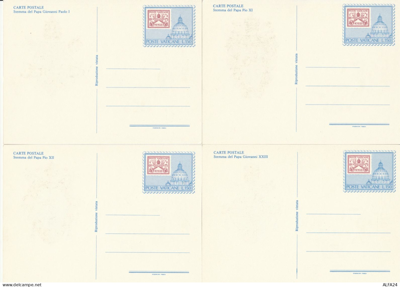 SERIE 6 INTERI POSTALI VATICANO NUOVI  (MX583 - Postal Stationeries