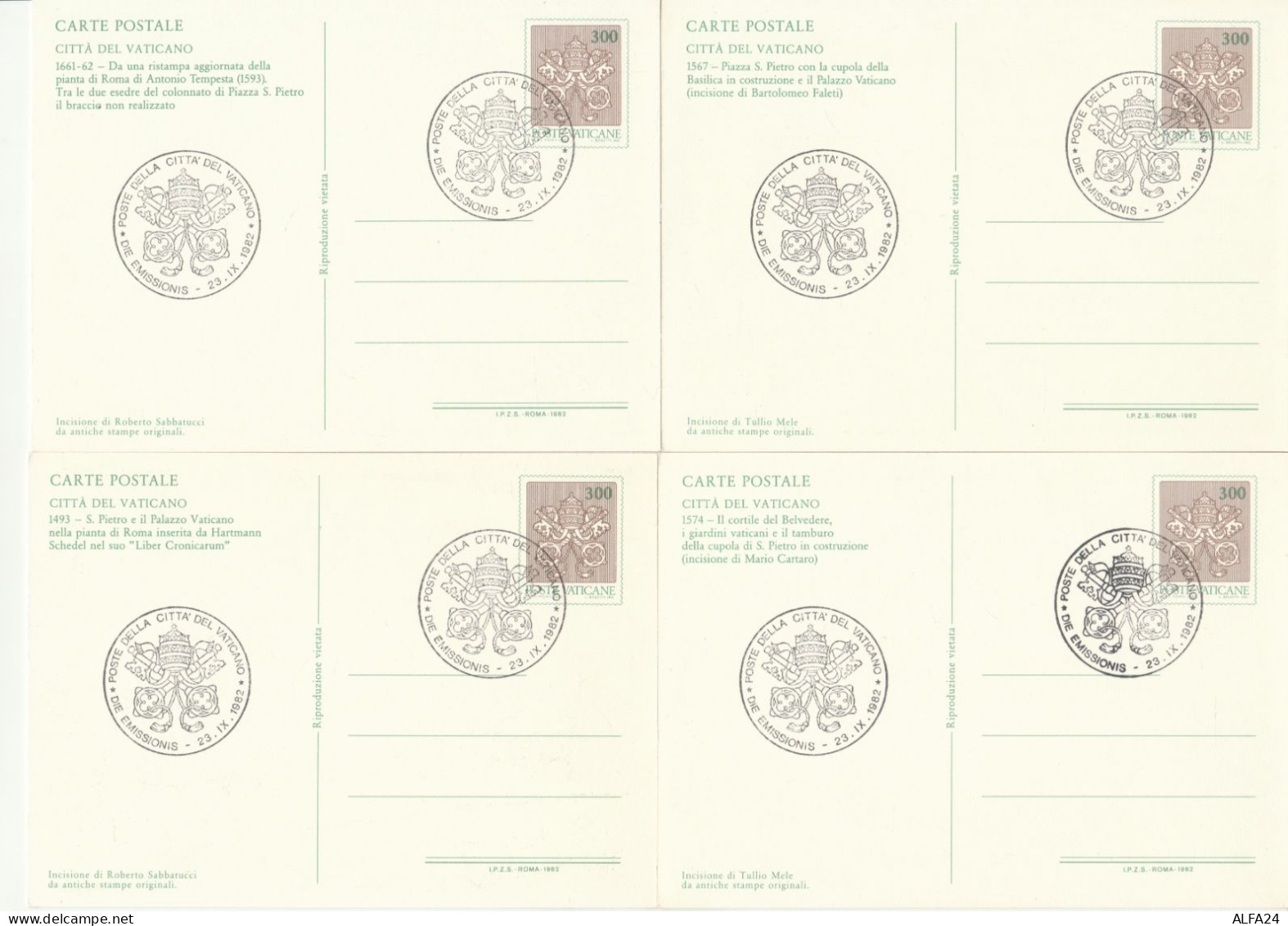 SERIE 4 INTERI POSTALI VATICANO FDC  (MX579 - Postal Stationeries