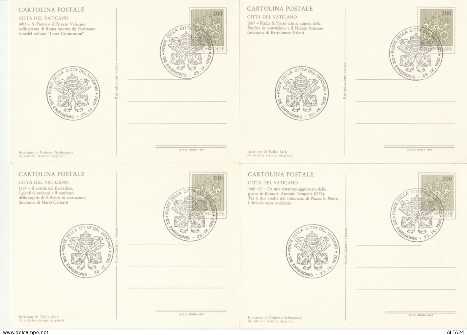 SERIE 4 INTERI POSTALI VATICANO FDC  (MX577 - Postal Stationeries