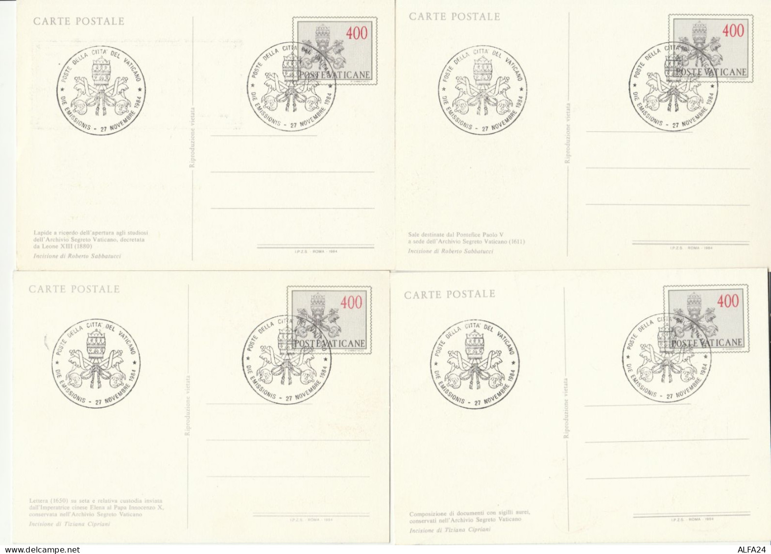 SERIE 5 INTERI POSTALI VATICANO FDC  (MX581 - Entiers Postaux