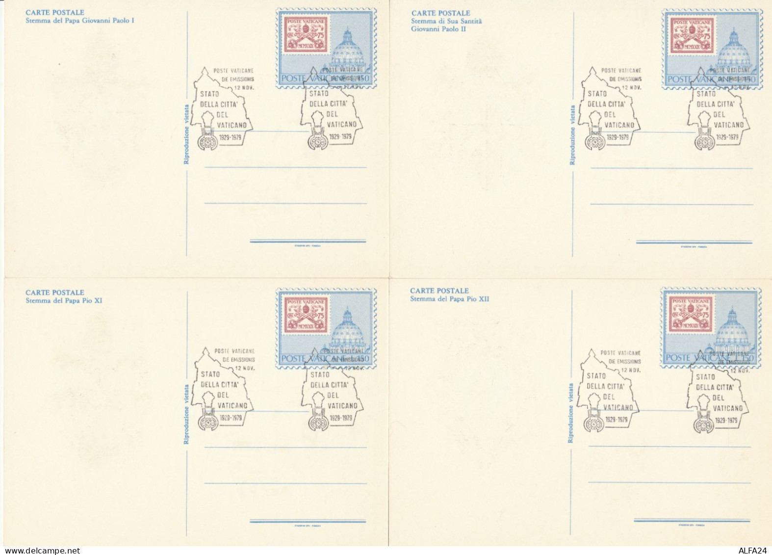 SERIE 6 INTERI POSTALI VATICANO FDC COSTITUZIONE STATO (MX540 - Postal Stationeries