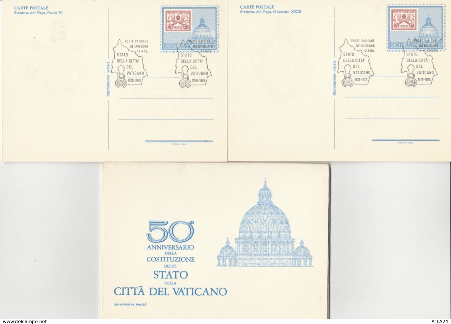 SERIE 6 INTERI POSTALI VATICANO FDC COSTITUZIONE STATO (MX540 - Postal Stationeries