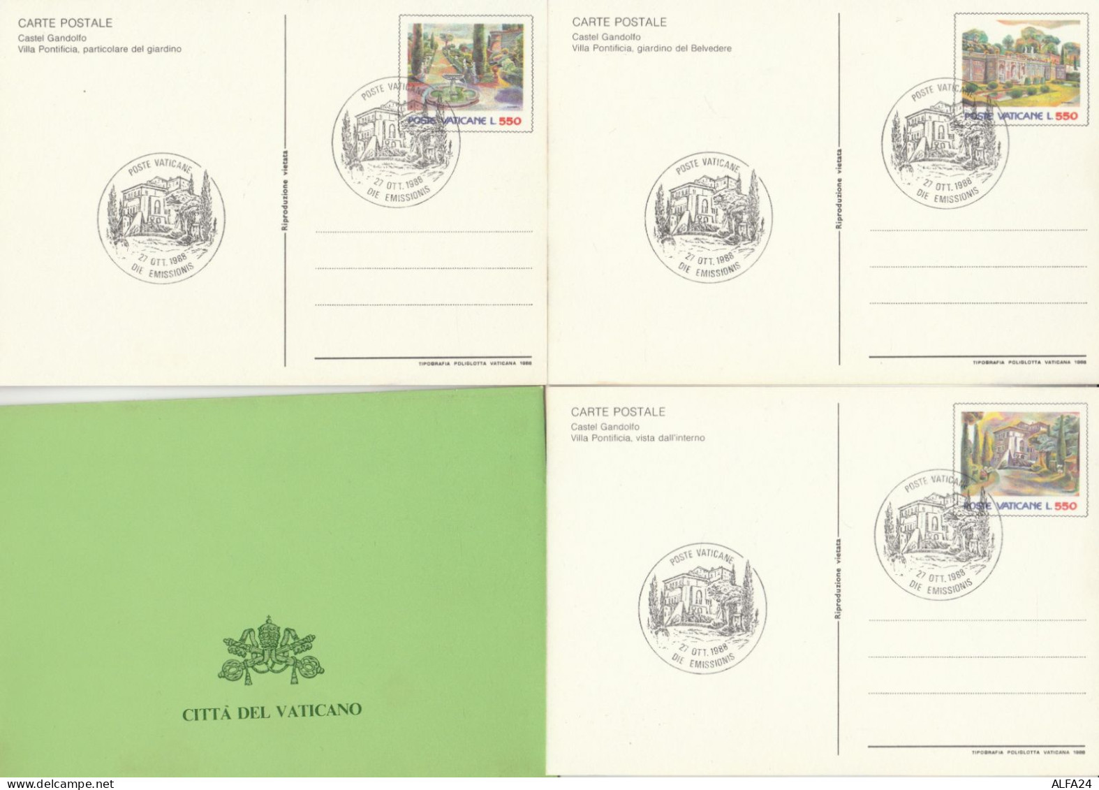 SERIE 3 INTERI POSTALI VATICANO FDC CASTEL GANDOLFO (MX451 - Entiers Postaux