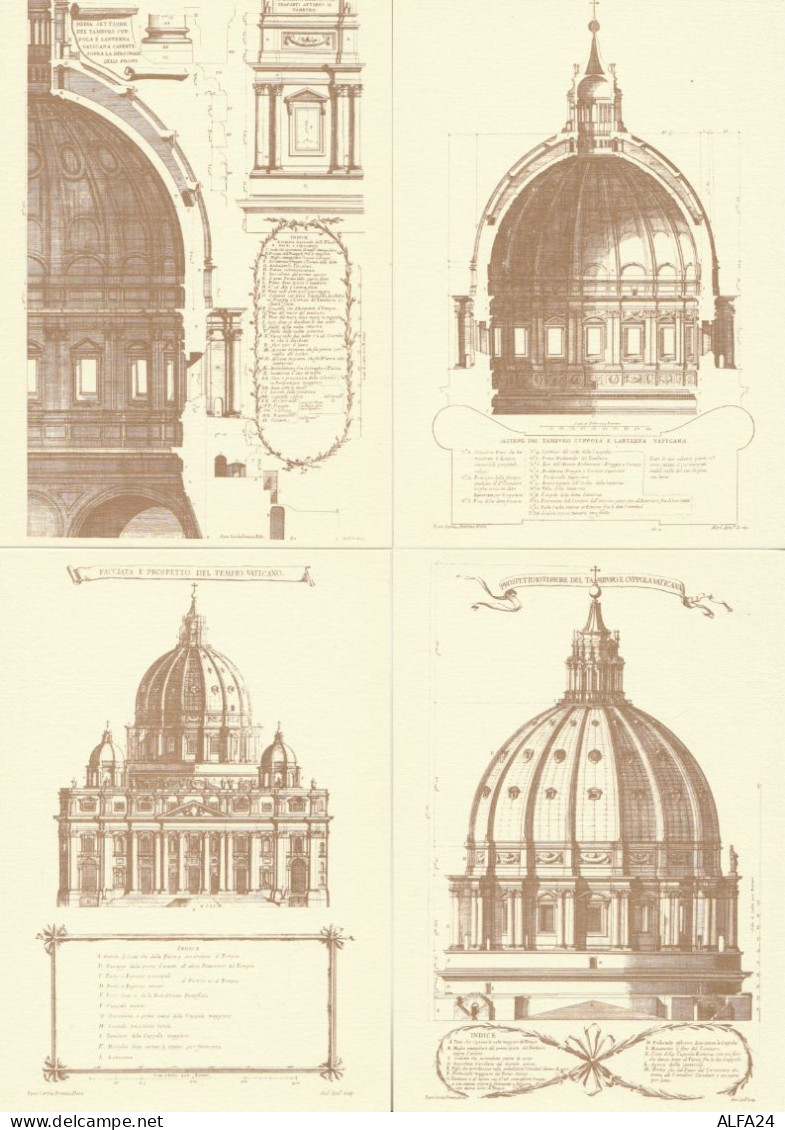 SERIE 4 INTERI POSTALI VATICANO NUOVI PROGETTO BASILICA VATICANA (MX460 - Ganzsachen