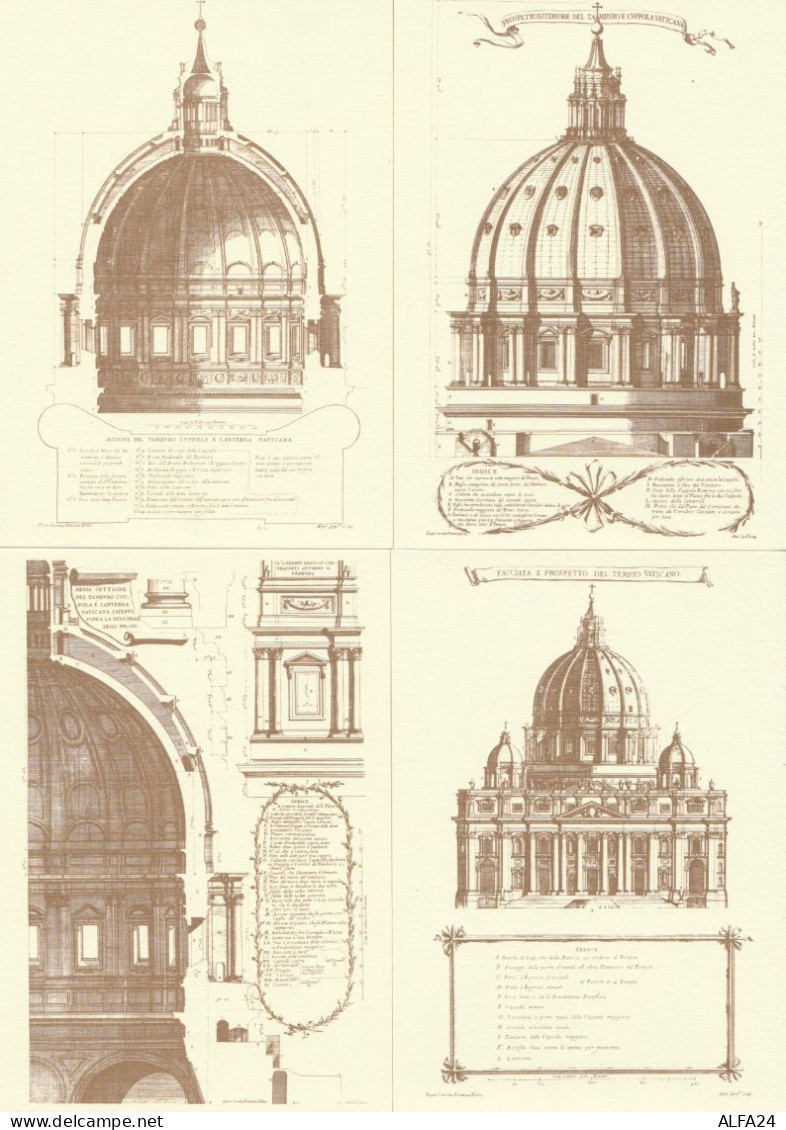 SERIE 4 INTERI POSTALI VATICANO FDC PROGETTO BASILICA VATICANA (MX459 - Interi Postali