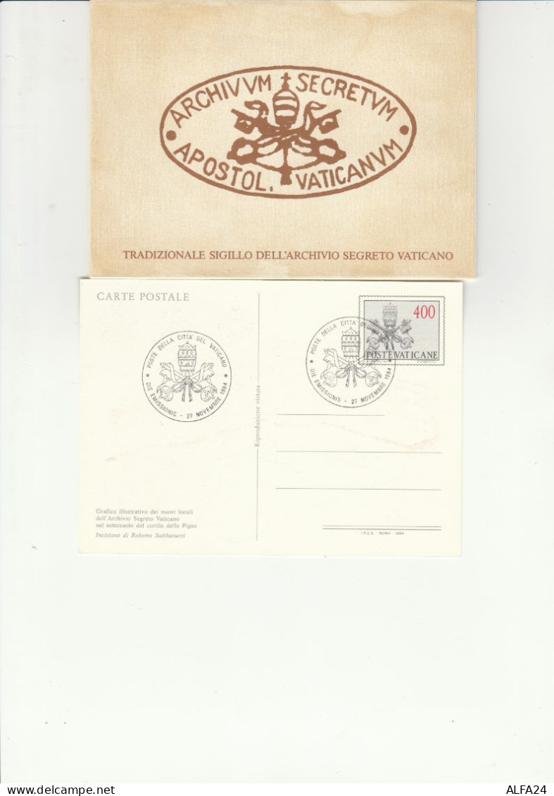 SERIE 5 INTERI POSTALI VATICANO FDC ARCHIVIO SEGRETO (MX333 - Interi Postali