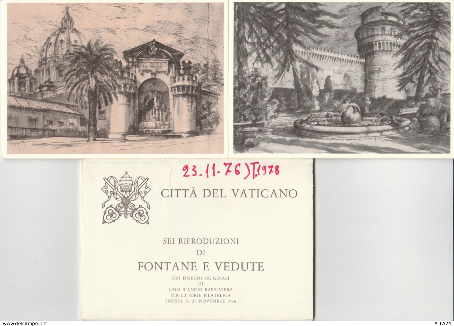 SERIE 6 INTERI POSTALI VATICANO FDC FONTANE E VEDUTE (MX329 - Enteros Postales