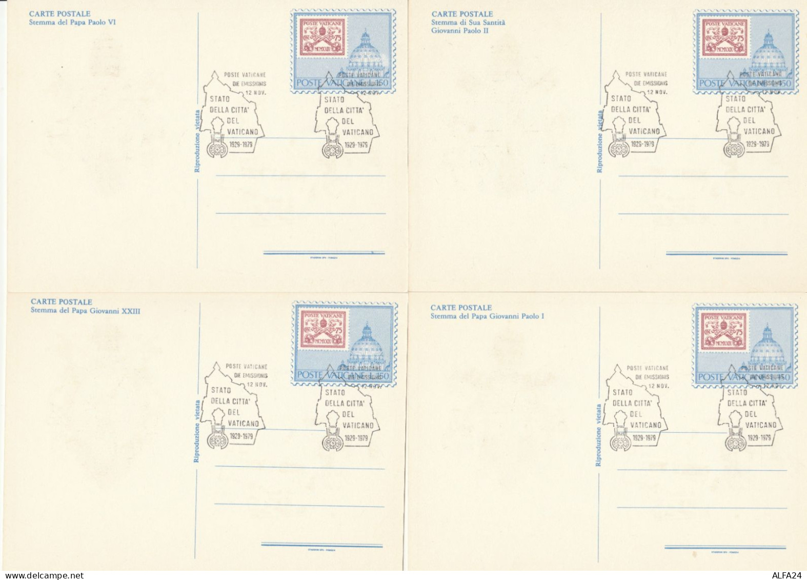 SERIE 6 INTERI POSTALI VATICANO FDC COSTITUZIONE STATO (MX325 - Ganzsachen