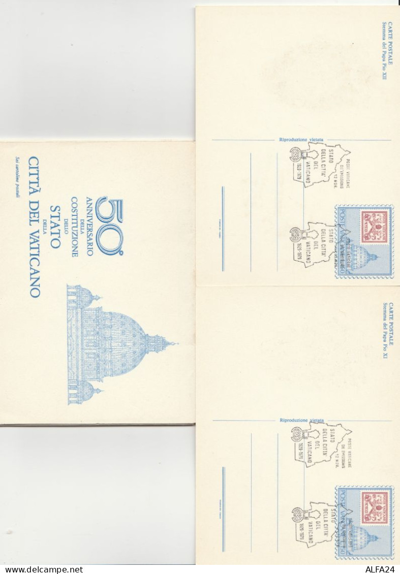 SERIE 6 INTERI POSTALI VATICANO FDC COSTITUZIONE STATO (MX325 - Postal Stationeries