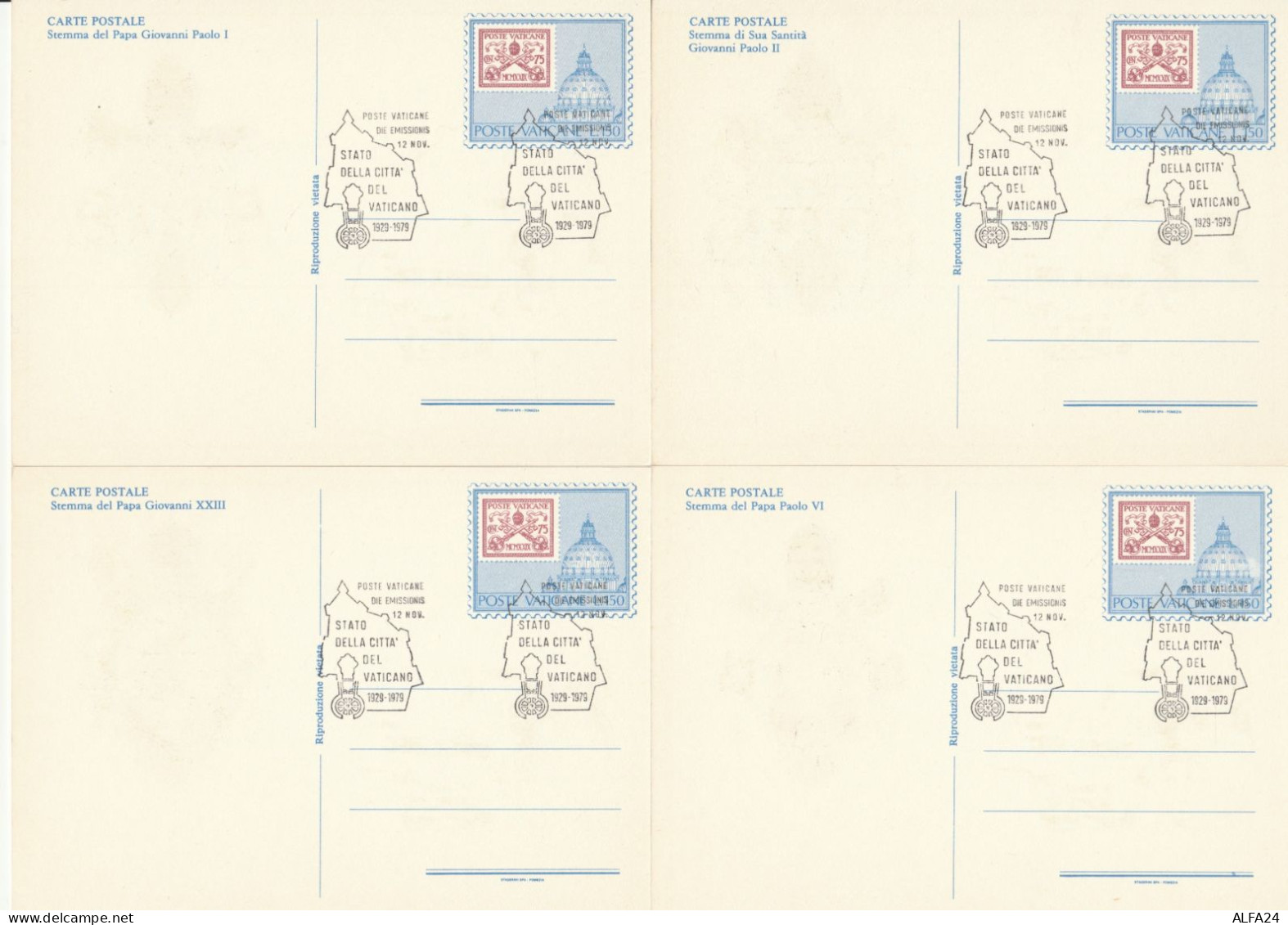 SERIE 6 INTERI POSTALI VATICANO FDC COSTITUZIONE STATO (MX330 - Enteros Postales