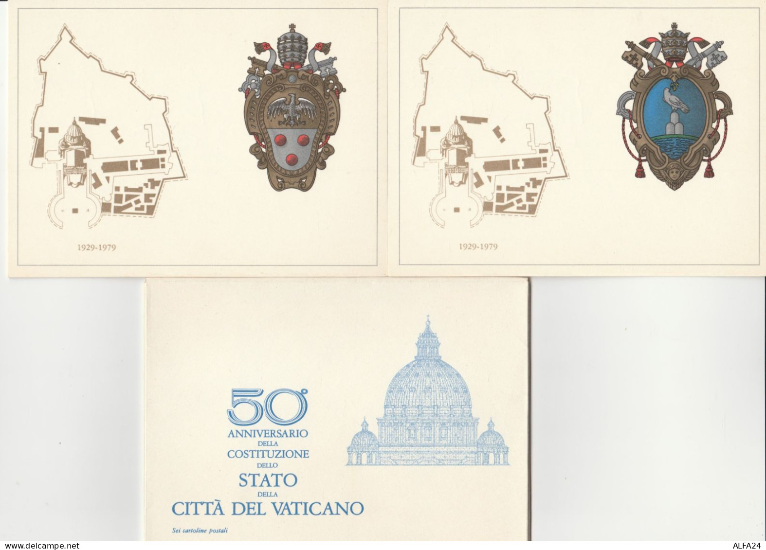 SERIE 6 INTERI POSTALI VATICANO FDC COSTITUZIONE STATO (MX330 - Postal Stationeries