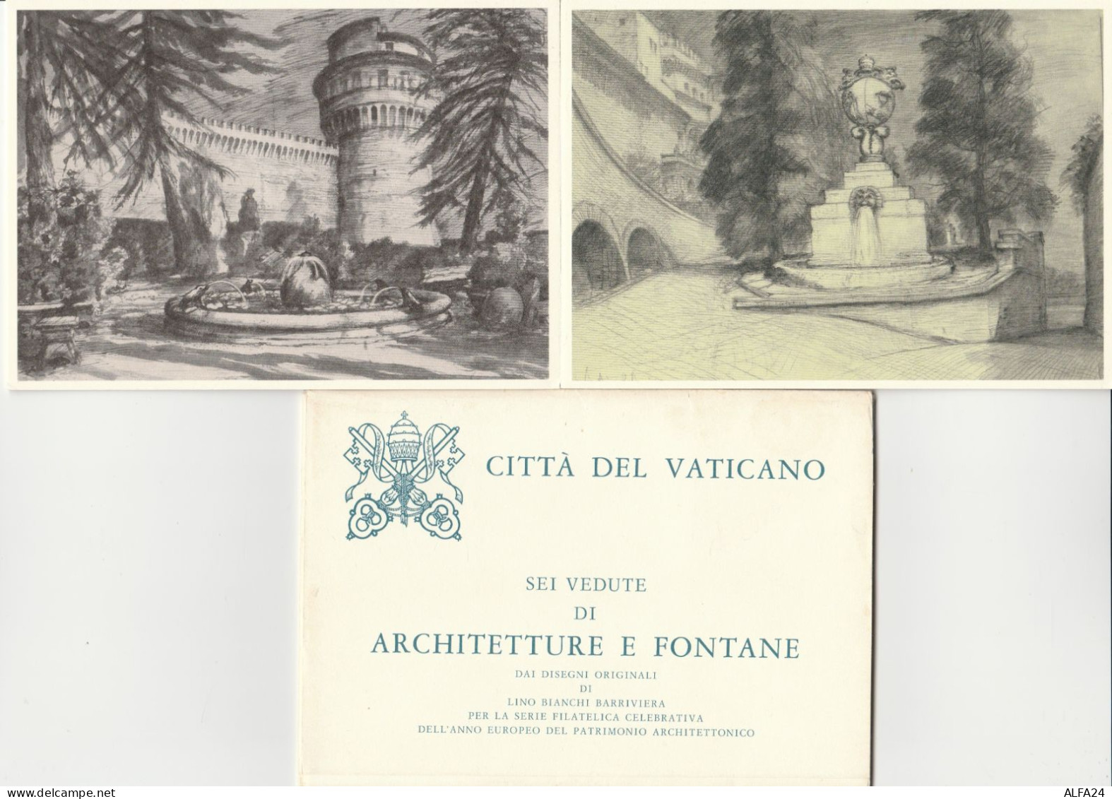 SERIE 6 INTERI POSTALI VATICANO NUOVI FDC ARCHITETTURE E FONTANE (MX324 - Postwaardestukken