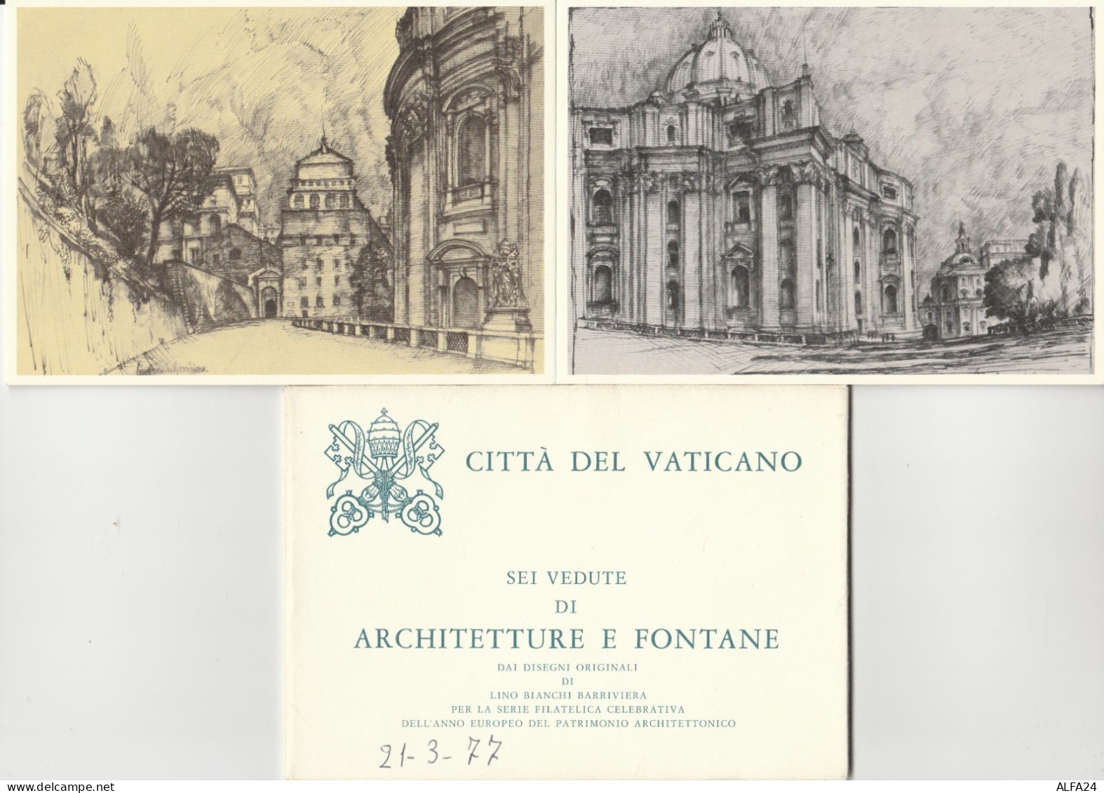 SERIE 6 INTERI POSTALI VATICANO FDC ARCHITETTURE E FONTANE (MX323 - Ganzsachen