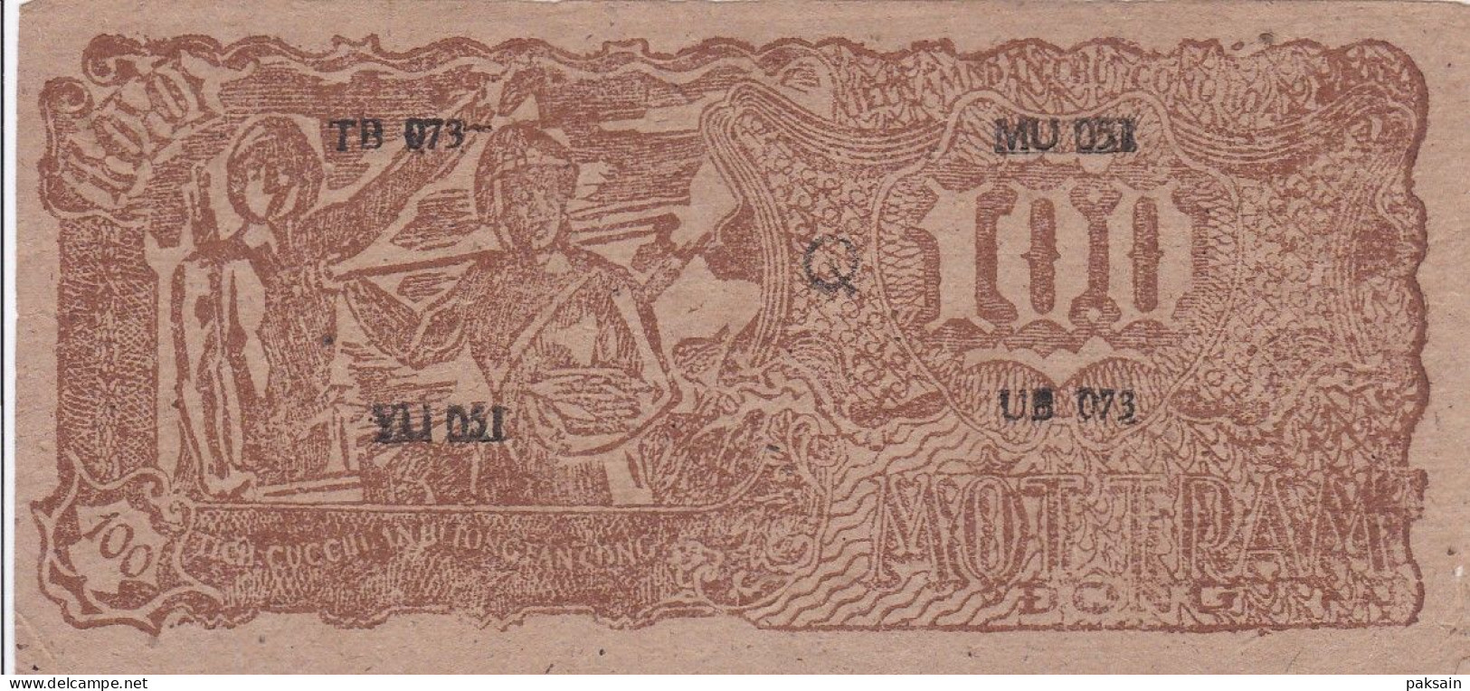 RARE Billet Giay Bac VIET-NAM Nam 100 Dong 1949 Ho Chi Minh Vietnam Indochine - Vietnam