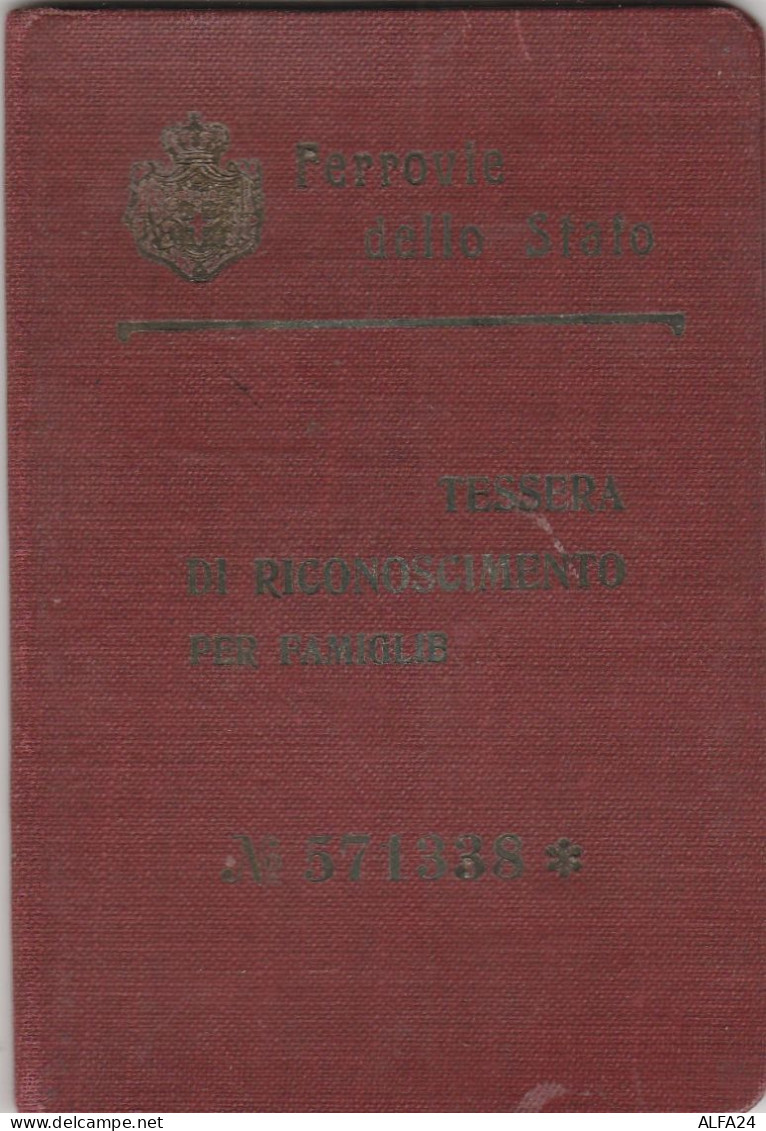 TESSERA FERROVIE DELLO STATO PER FAMIGLIE 1924 (MZ609 - Europe