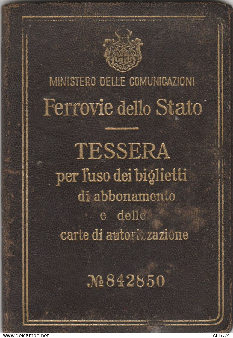 TESSERA FERROVIARIA BIGLIETTI ABBONAMENTO 1929 (MZ605 - Europe