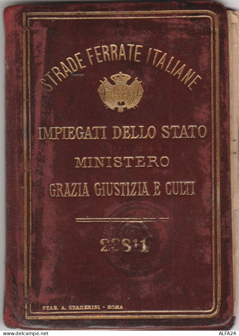 TESSERA STRADE FERRATE MINISTERO GRAZIA E GIUSTIZIA 1914 (MZ606 - Europe