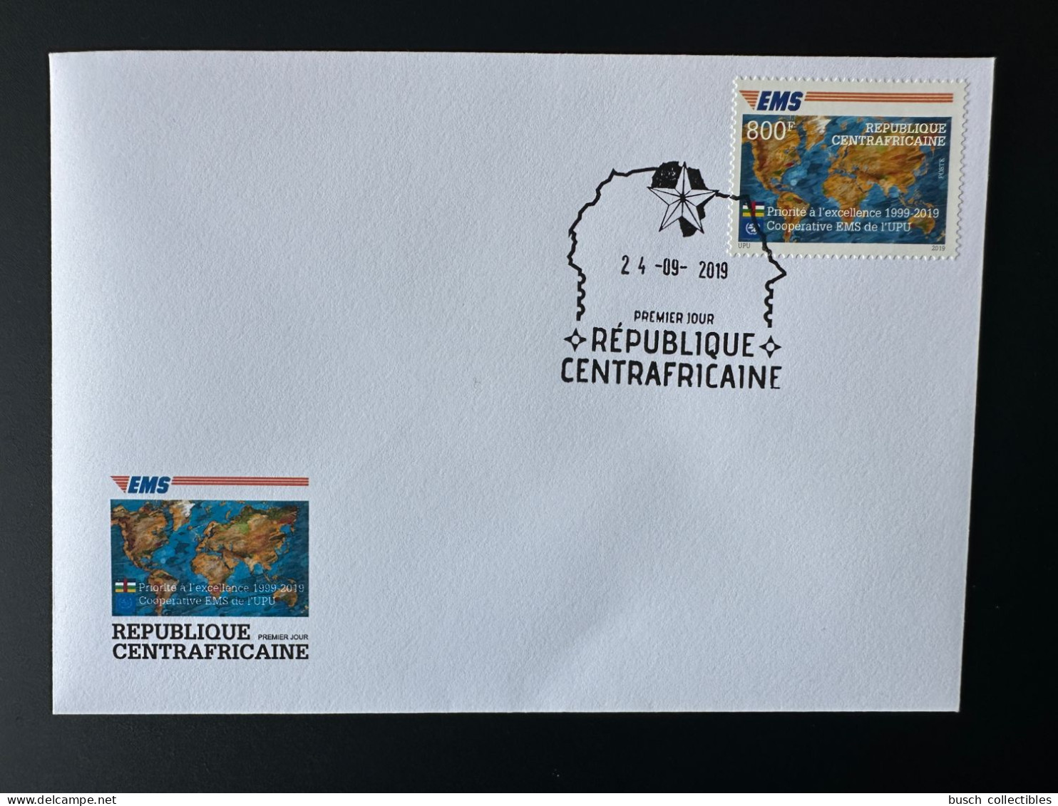 Central Africa Centrafrique 2019 Mi. 9030 FDC 1er Jour Joint Issue 20 Ans EMS 20 Years Emission Commune E.M.S. UPU - Emissions Communes