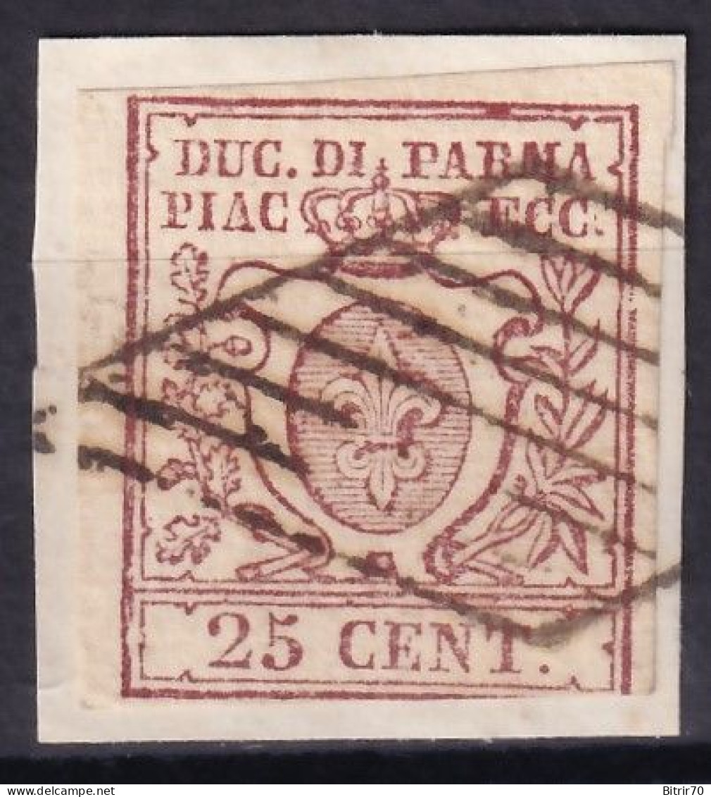 Parma,  1857-59 Y&T. 10, 25 C. Marrón - Parme