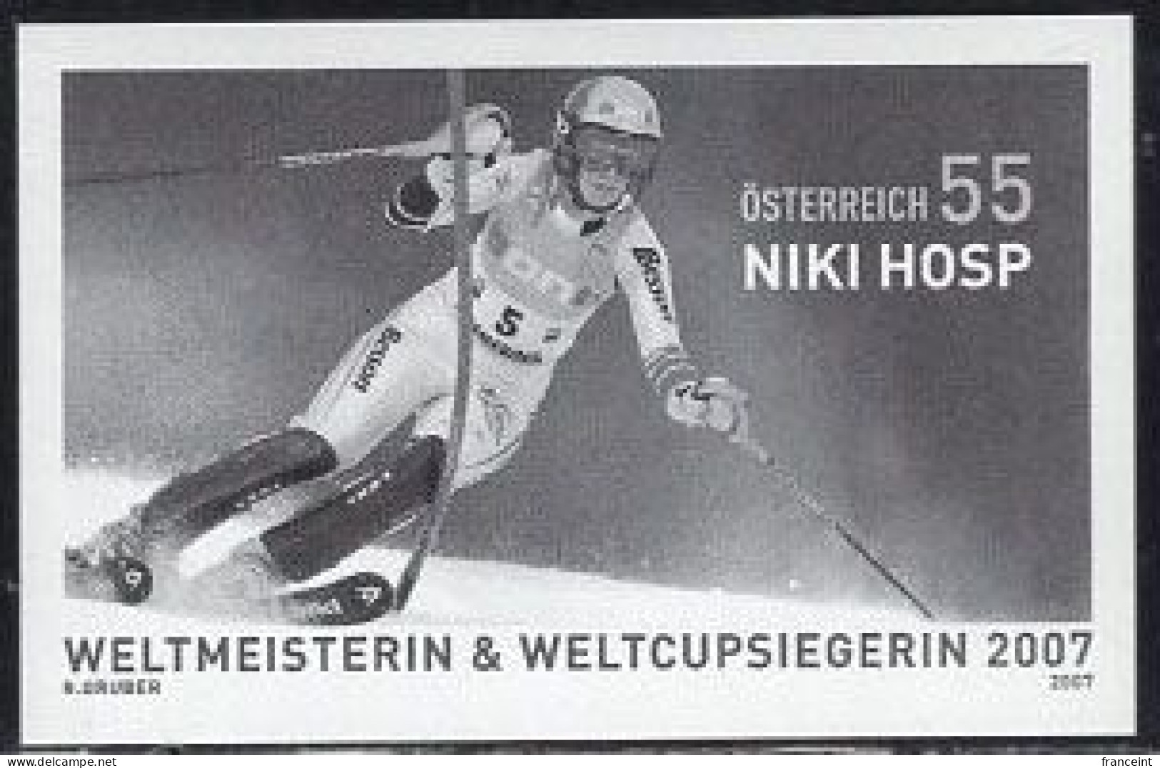 AUSTRIA(2007) Niki Hosp. Black Print. - Proofs & Reprints