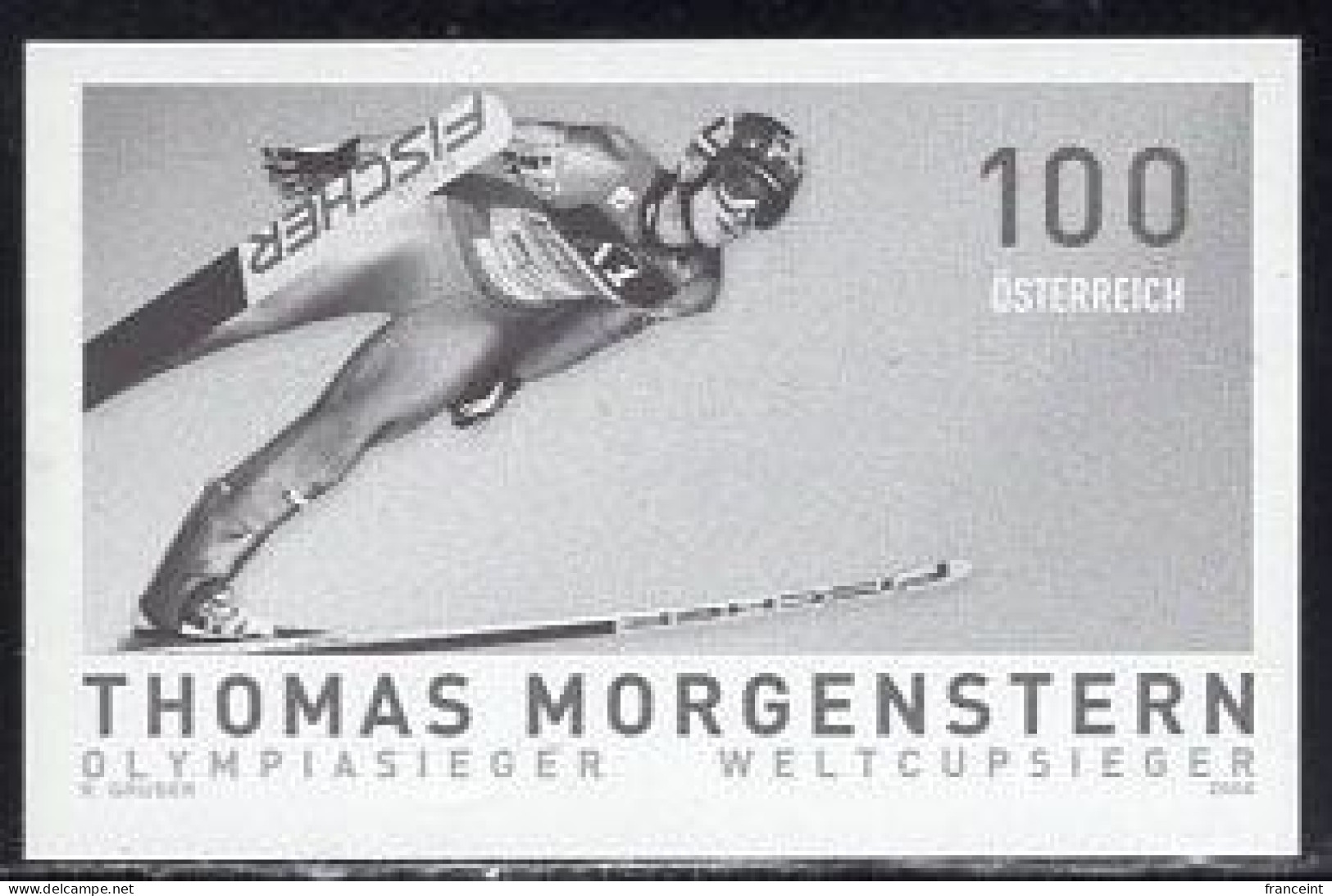 AUSTRIA(2008) Thomas Morgenstern. Black Print. Ski Jump Gold Medalist At Turin Olympics. - Proeven & Herdruk