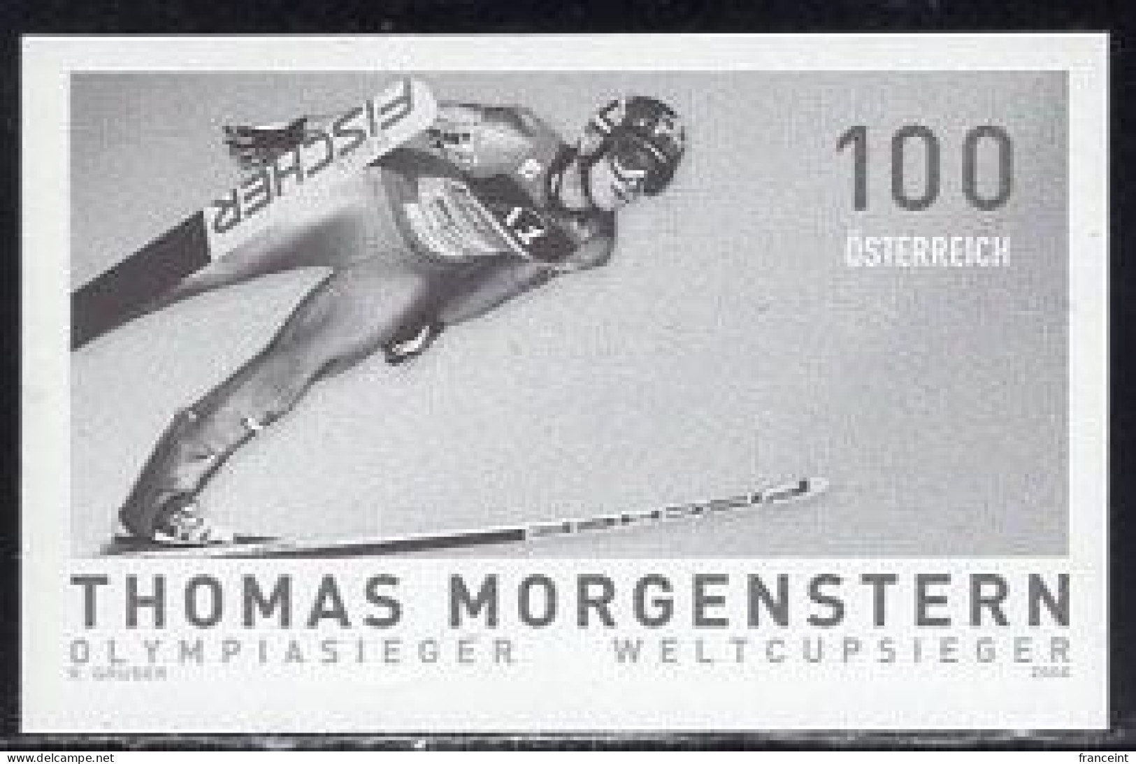 AUSTRIA(2008) Thomas Morgenstern. Black Print. Ski Jump Gold Medalist At Turin Olympics. - Prove & Ristampe