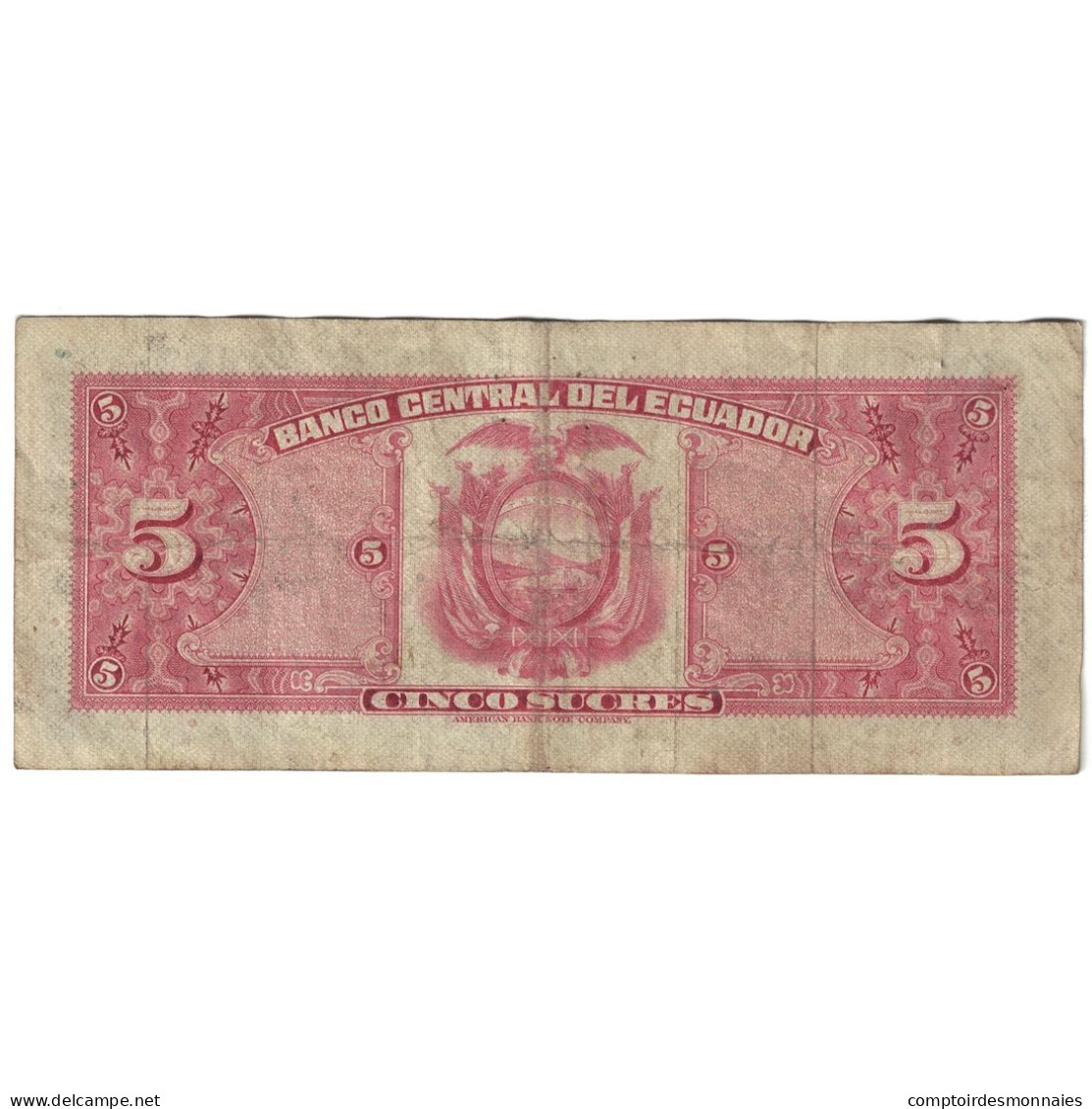 Billet, Équateur, 5 Sucres, 1970, 1970-02-27, KM:100d, TB+ - Ecuador