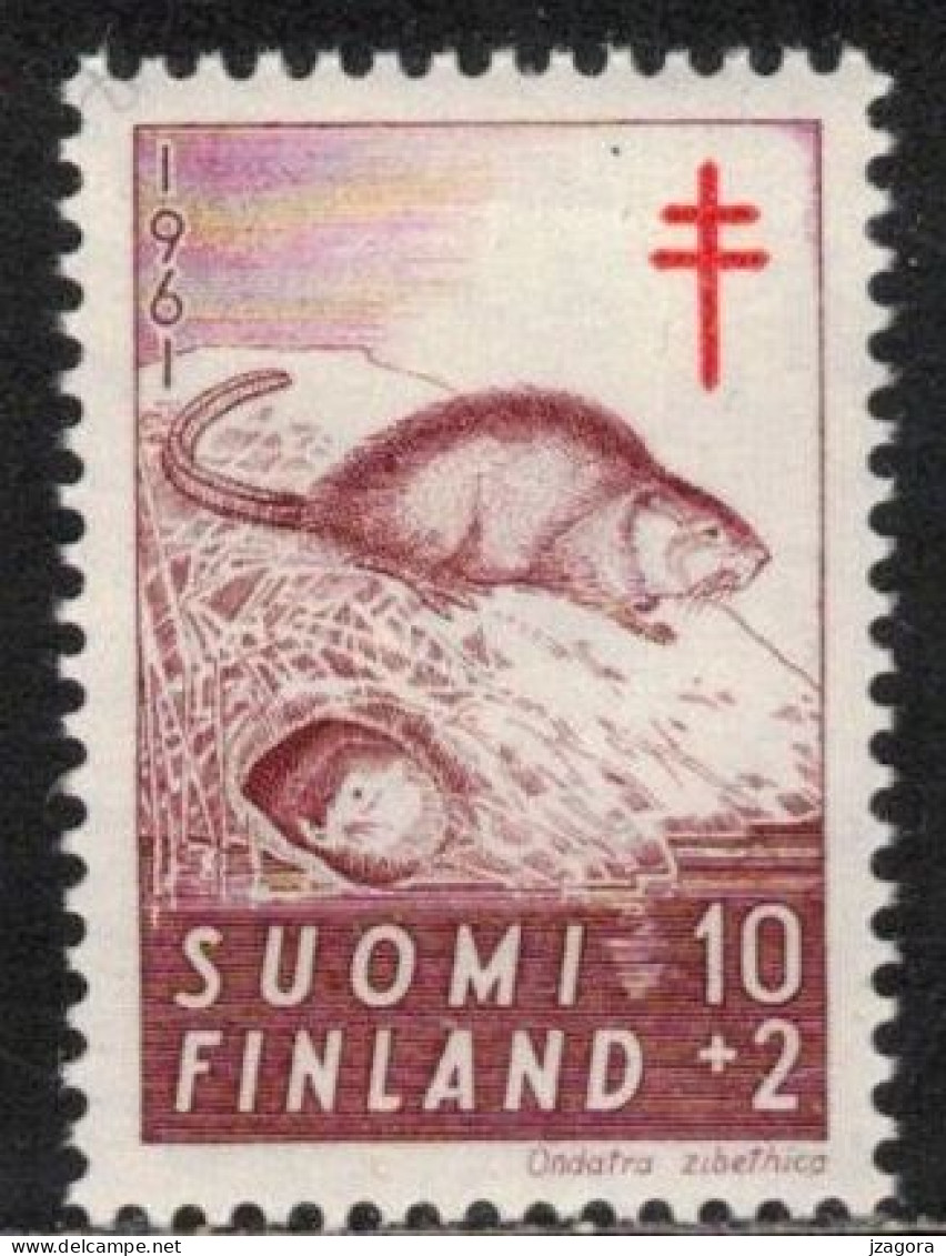 BISMANRATTEN MUSKATS MOUSCS FINLAND FINNLAND FINLANDE 1961 MI 536  SC B160 YT YV 512 MH(*)  RODENTS Nagetiere RONGEURS - Rongeurs