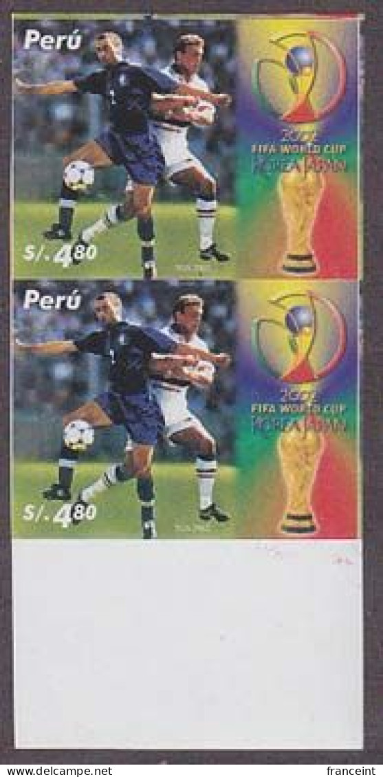 PERU(2004) World Cup 2002 - Japan & Korea. Imperforate Pair. Scott No 1390. Only 2 Proof Sheets Exist - 2002 – Corea Del Sud / Giappone