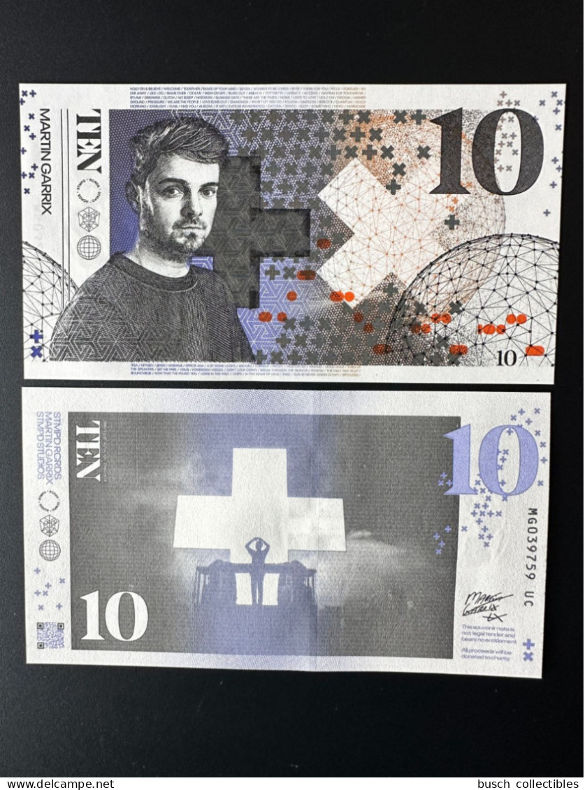 2023 Martin Garrix Charity Banknote Netherlands Nederland 10 Royal Joh. Enschede UNC SPECIMEN ESSAY In Folder Music - [6] Falsi & Saggi