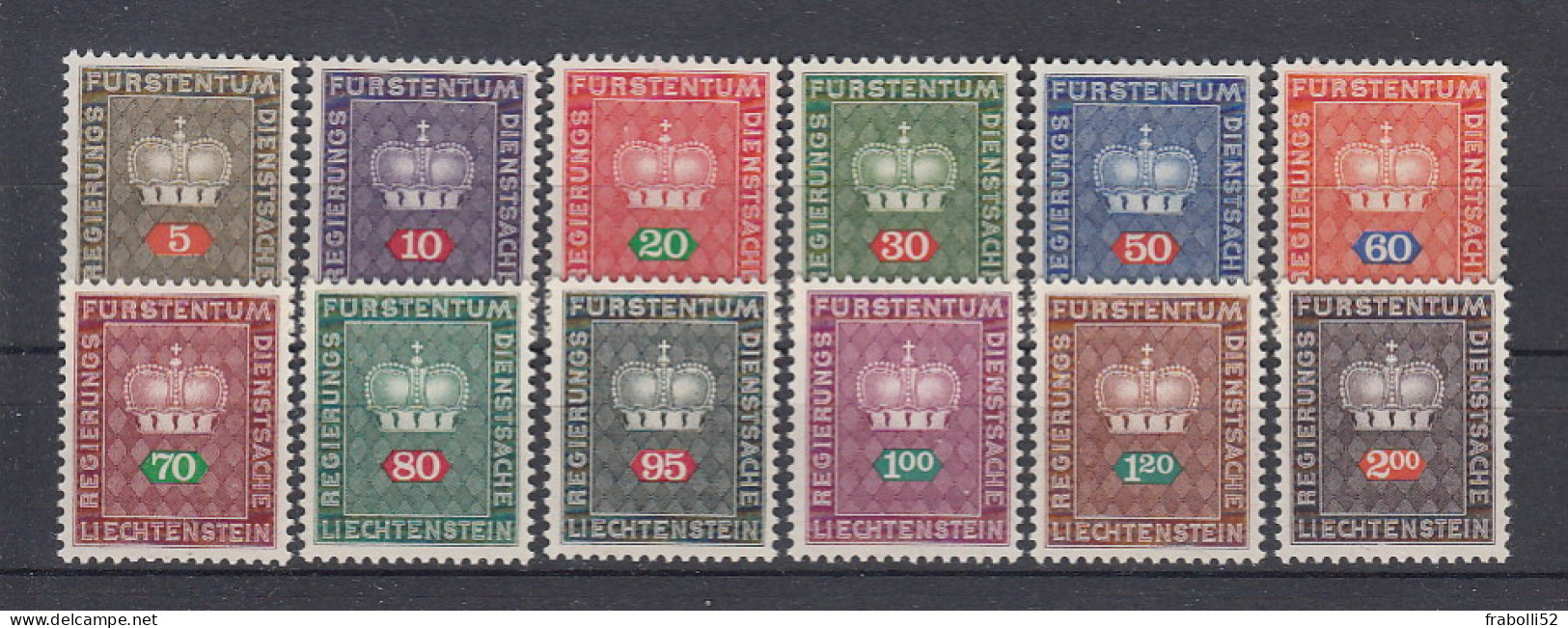 Liechtenstein Nuovi: Servizio N. 45-56. ** - Dienstmarken