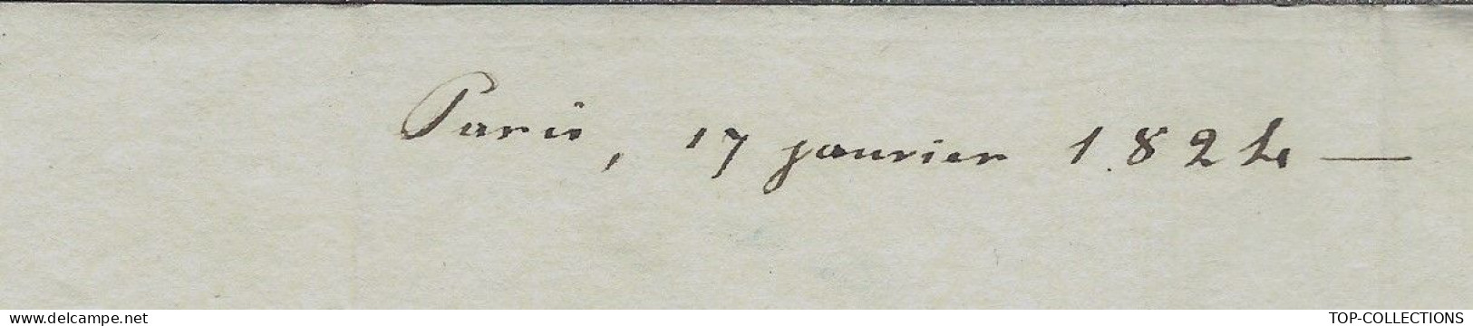 Noblesse Armée 1824 LETTRE Comte Treilhard Paris  SUITE DECES Baron De Warenghien Douai Nord V.HISTORIQUE - Historical Documents