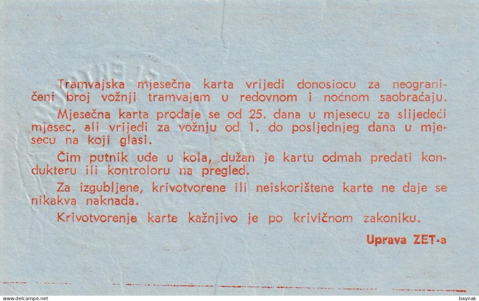 CROATIA  -   LOT  --  2 X    MJESECNA KARTA  ZAGREBACKI ELEKTRICNI TRAMVAJ   --  Mart / April 1969 - Sin Clasificación