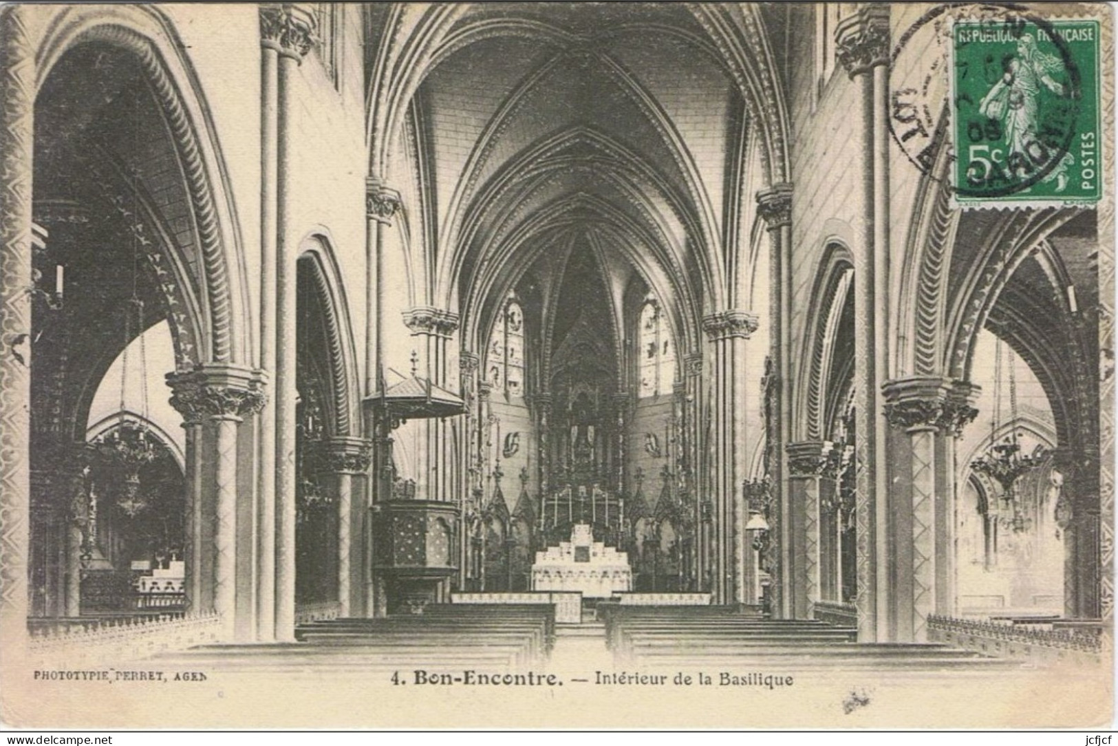 Cpa..47..BON ENCONTRE..LOT ET GARONNE..INTERIEUR DE LA BASILIQUE... - Bon Encontre