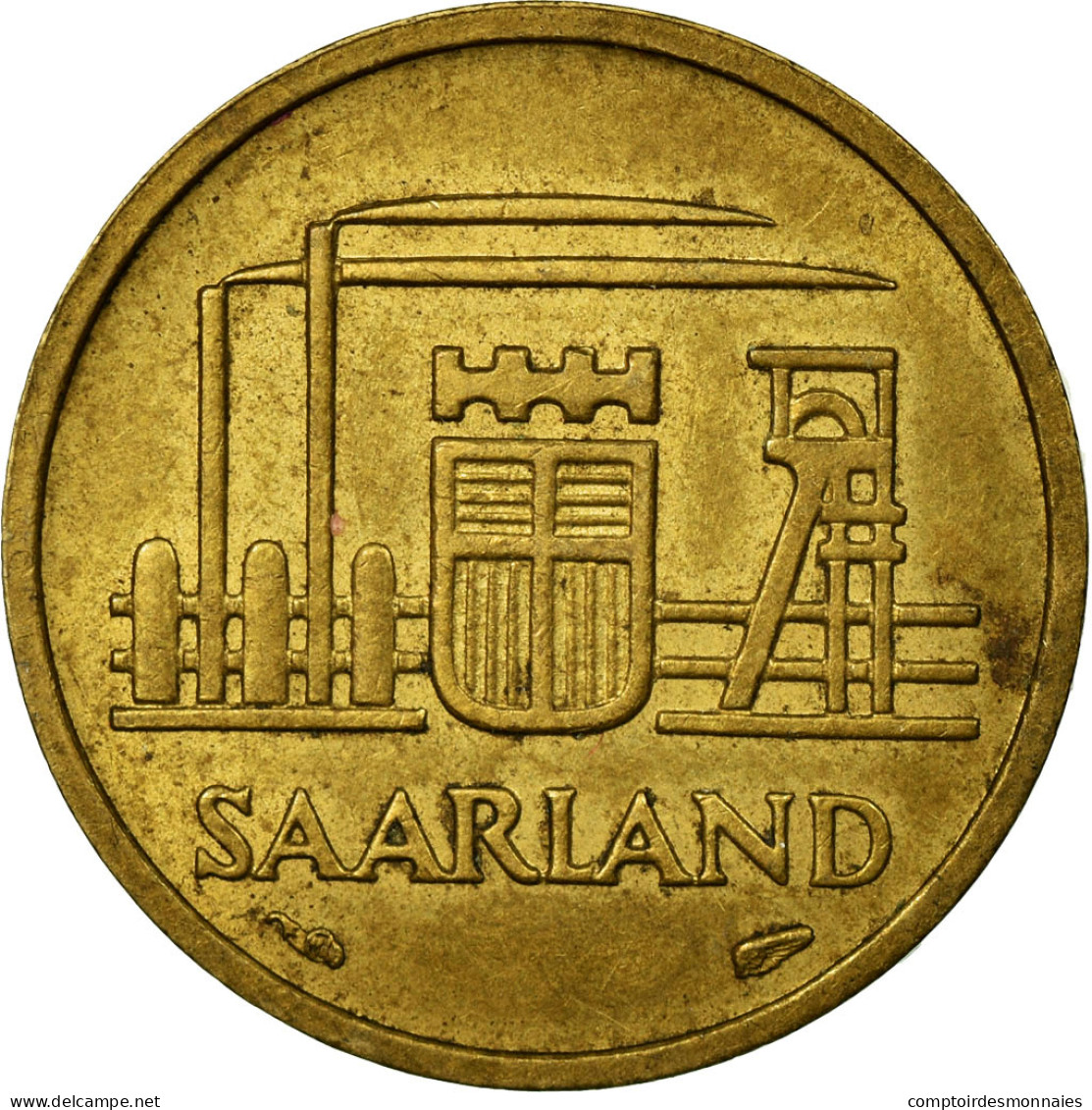 Monnaie, SAARLAND, 10 Franken, 1954, Paris, TTB, Aluminum-Bronze, KM:1 - 10 Franken