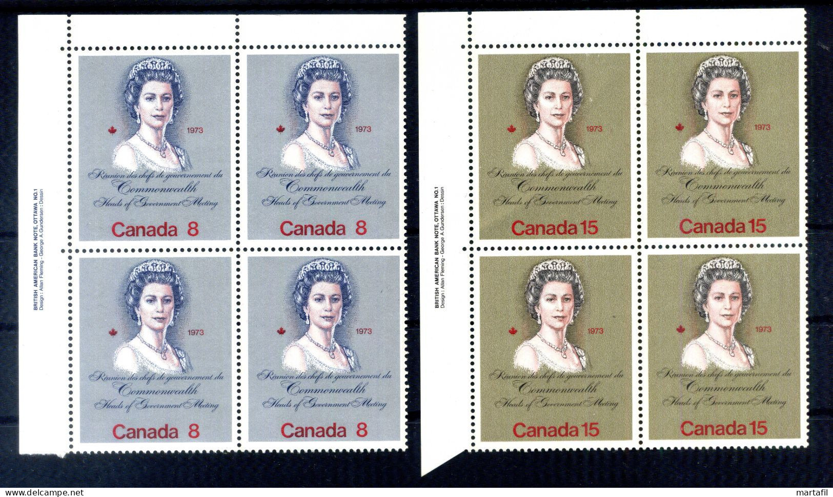 1973 CANADA SET MNH ** 503/504 Visita Reale - Unused Stamps