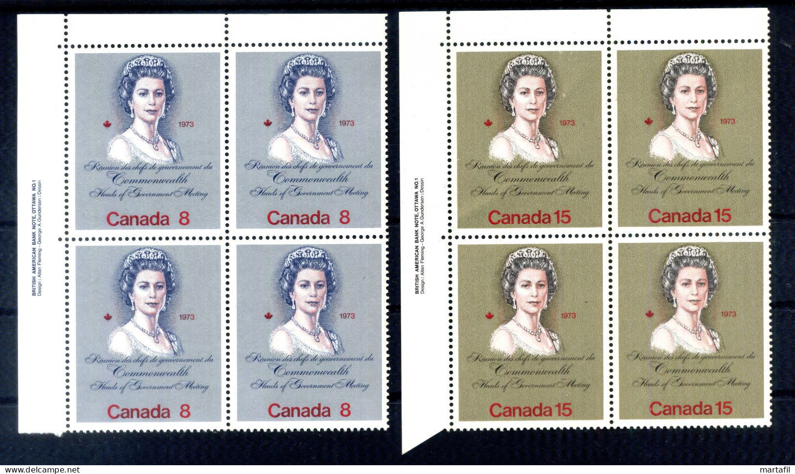 1973 CANADA SET MNH ** 503/504 Visita Reale - Neufs