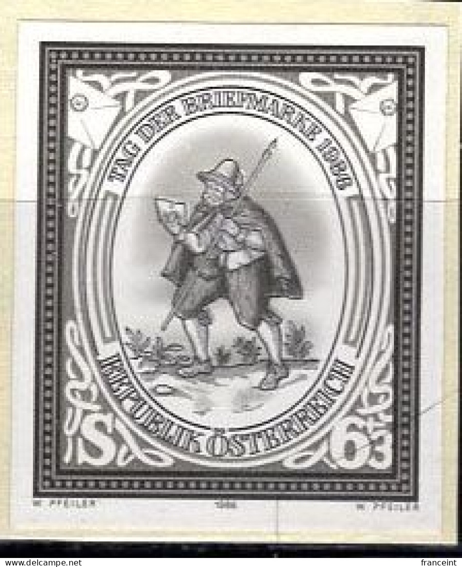 AUSTRIA(1986) Nuremberg Messenger, 16th Century. Black Print. Scott No B351, Yvert No 1699. - Proofs & Reprints