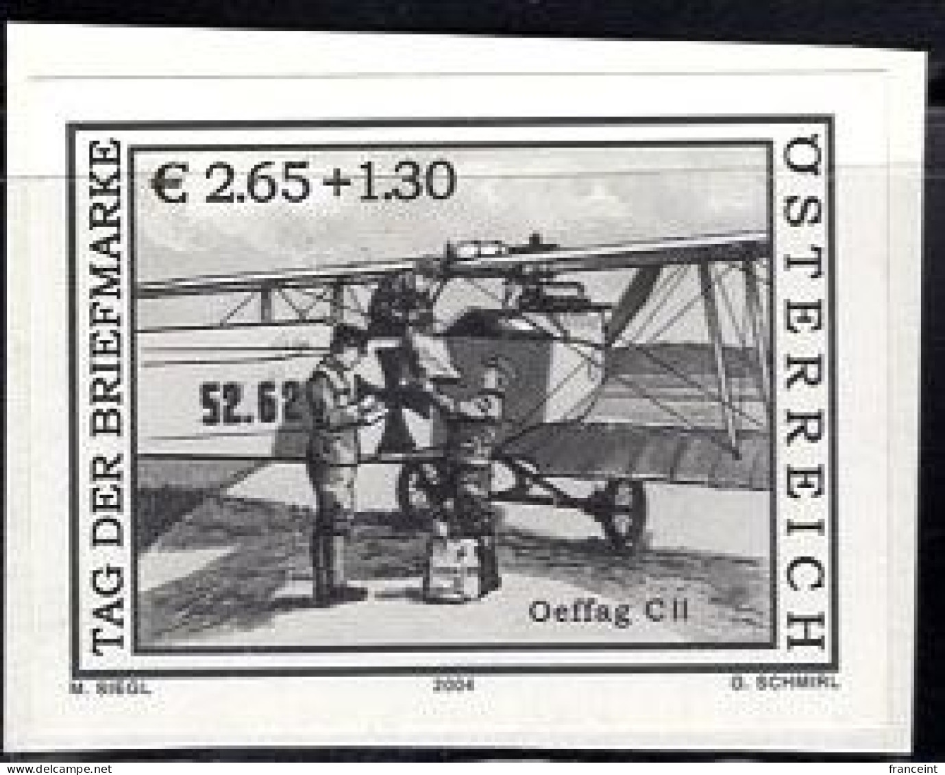 AUSTRIA(2004) Oeffag C II Biplane. Black Print. - Ensayos & Reimpresiones