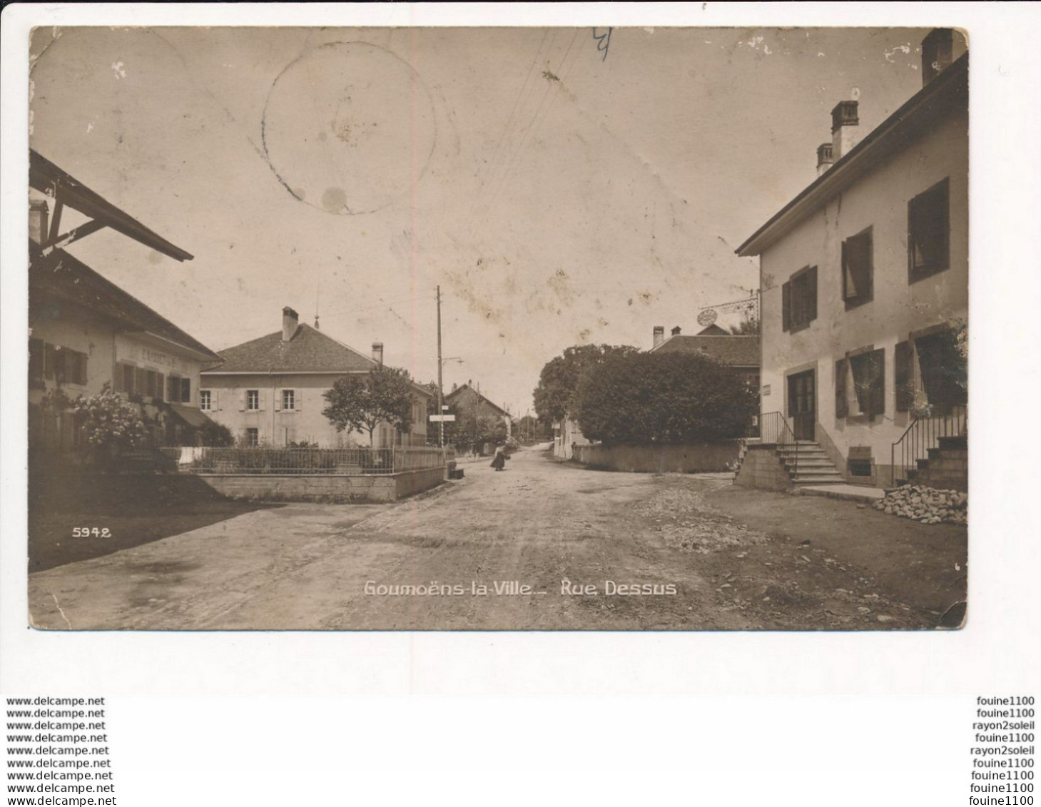 Carte De GOUMOENS LA VILLE Rue Dessus ( Tachée ) - Goumoëns