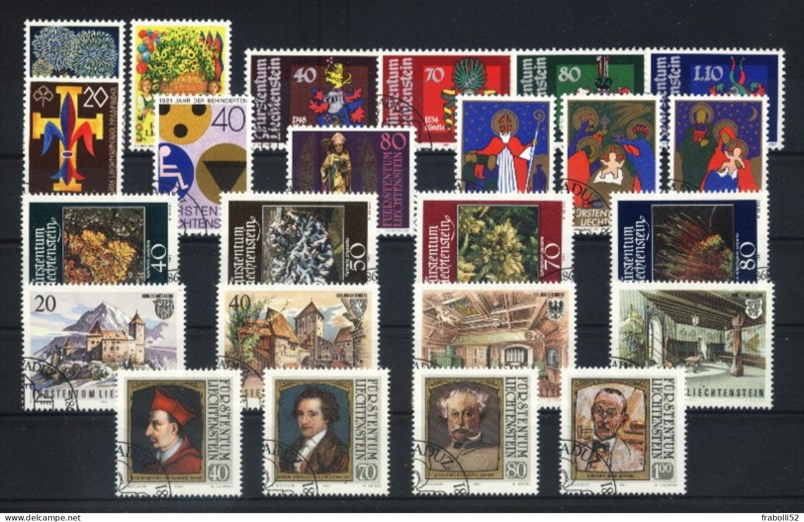 Liechtenstein Usati:  1981 Annata Completa Lusso - Annate Complete