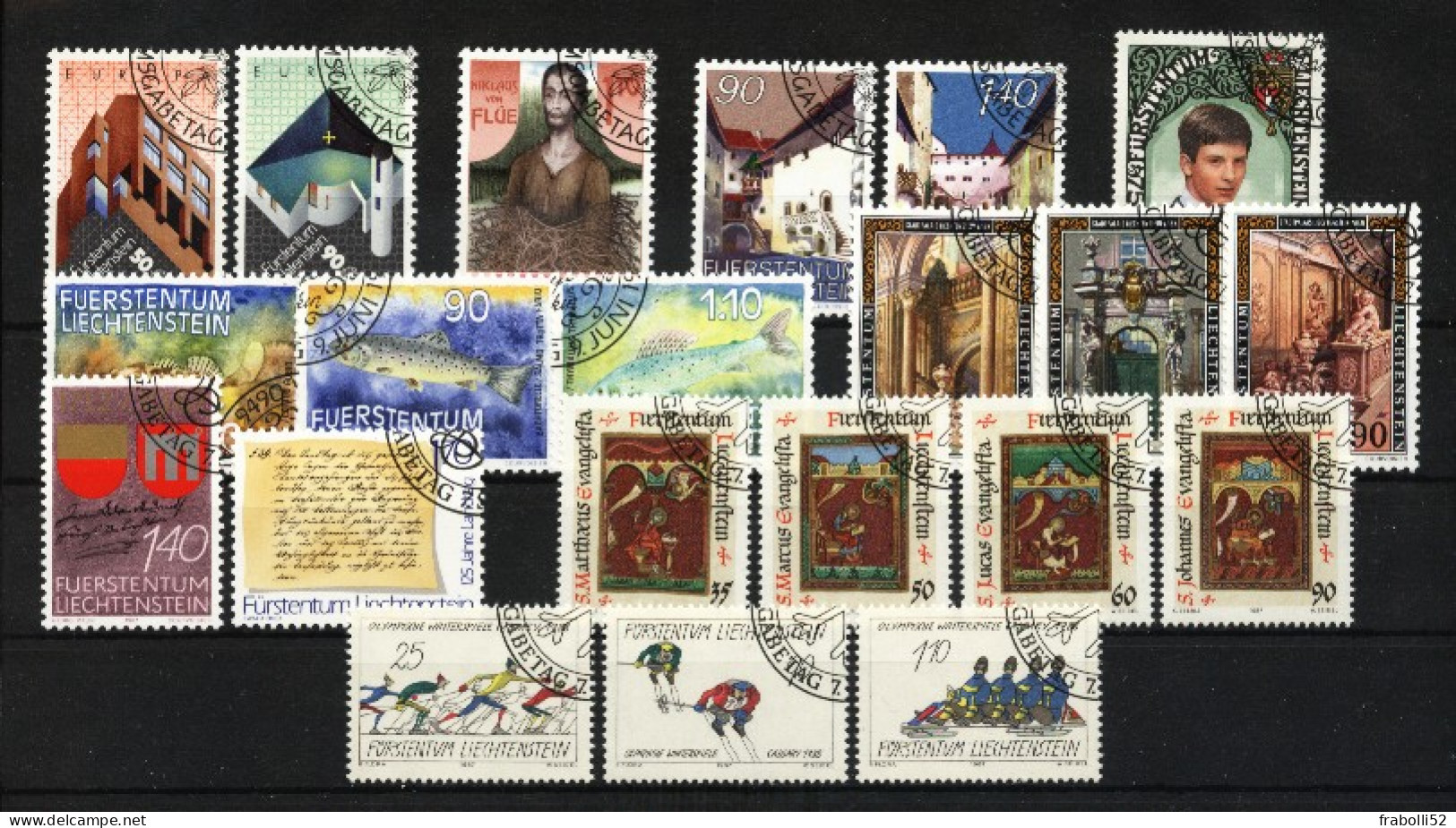 Liechtenstein Usati:  1987 Annata Completa Lusso - Annate Complete