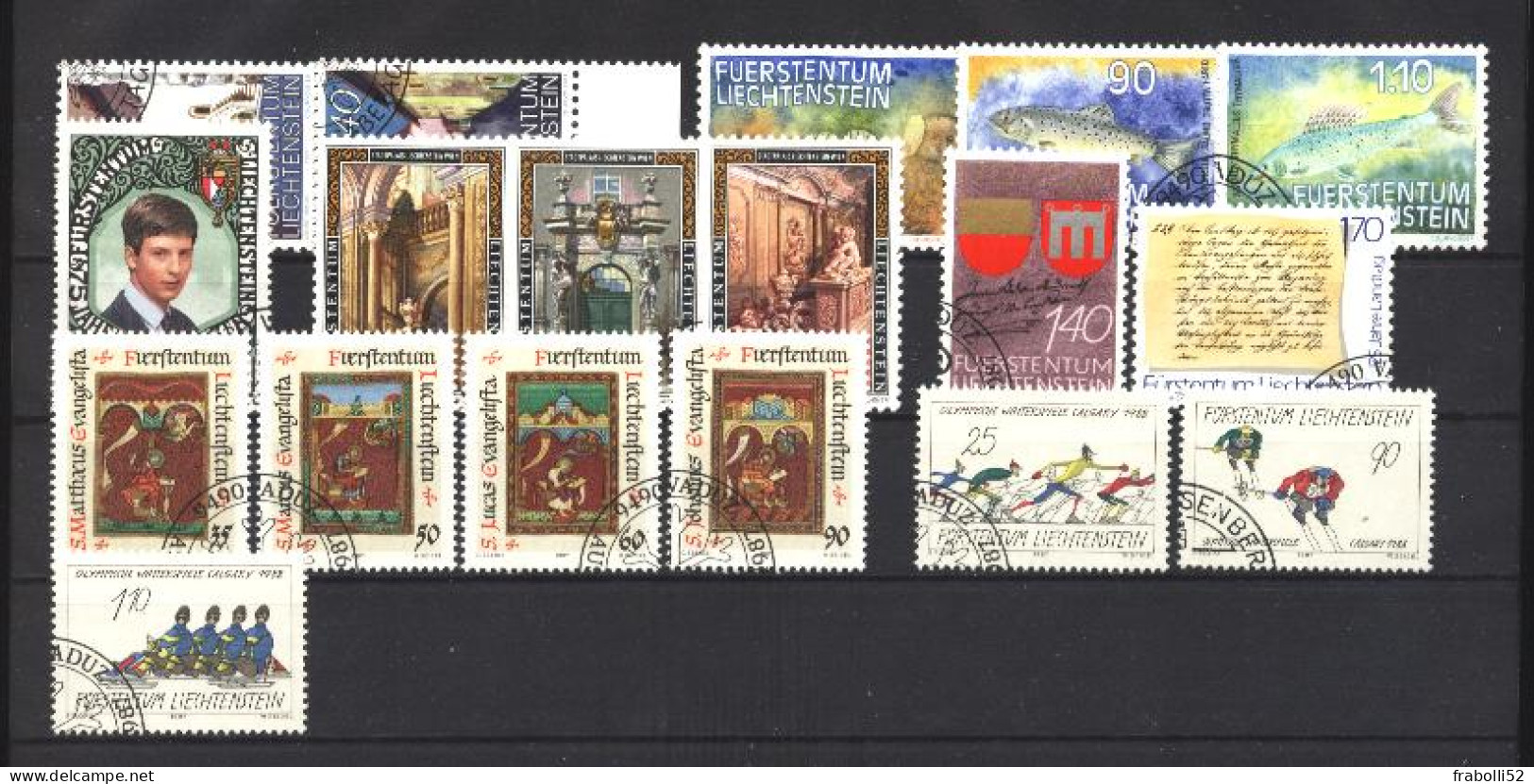 Liechtenstein Usati:  1987 Annata Non Completa  Lusso - Annate Complete