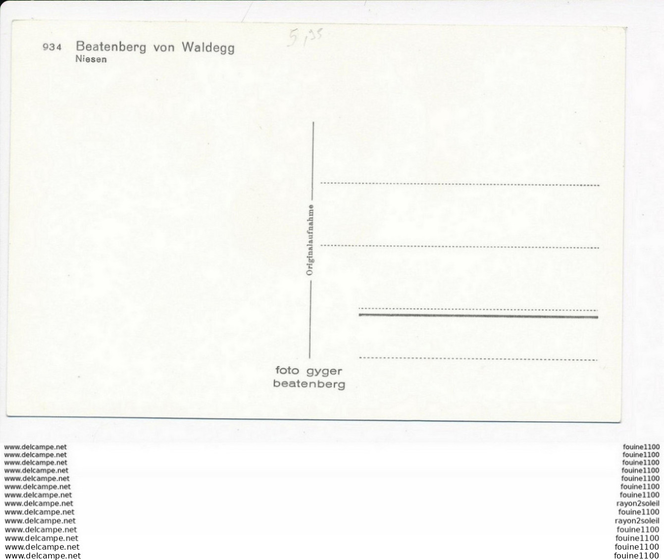 Beatenberg  Von Waldegg  Niesen  ( Format 14 X 9 Cm  )( Recto Verso ) - Wald